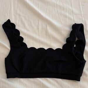 Marysia Swim Black Scalloped Bikini Top